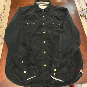 Levi's Denim Shirt Men's Medium Western Sawtooth Snap Button Long Sleeve Black - Picture 1 of 11