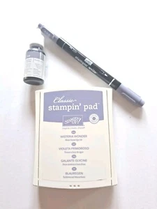 Stampin' Up Classic Wisteria wonder Linen Pad, Refill And Marker Used - Picture 1 of 2