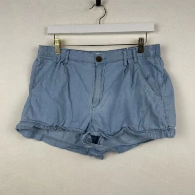 SO Bolsa de Papel Pantalones Cortos Jóvenes Niñas Talla XL Azul Cambray Verano Informal Cintura Elástica Foto 1 de 4