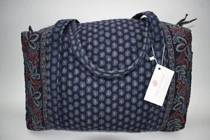 Vera Bradley Large Duffel Bag in Vintage "Classic Navy -1998" Pattern - Picture 1 of 13