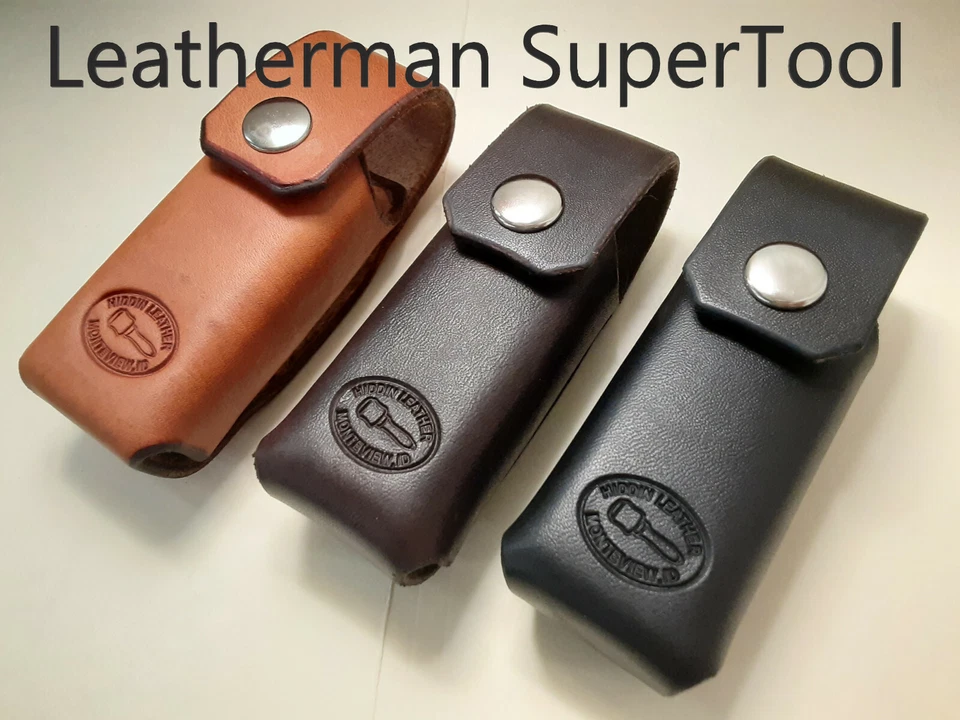 HIDDIN LEATHER Leather Sheath for Leatherman Supertool 200 Belt Holster ~3 Colors