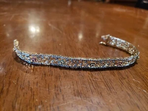 Pulsera vintage de plata de ley con flores y hojas de piedra de color - Imagen 1 de 11