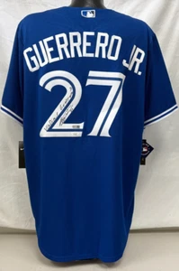 Maglia Vladimir Guerrero Jr firmata MLB Nike originale Blue Jays nome stampato JSA - Foto 1 di 5