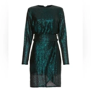 Donna Morgan Womens Green Sequin Dress RTR Rent the Runway Size 6 - Picture 1 of 12