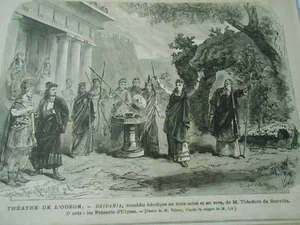 Gravure 1876 - Théatre Deidamia 2ème acte les présents d'Ulysse - Imagen 1 de 1