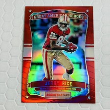 Jerry Rice #/99 ~ 2016 Panini Rookies & Stars Great American Heroes Red Parallel