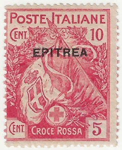 1916 Colonie (Eritrea) - 10 c. Croce Rosa soprastampa EPITREA firma A. Diena MH* - Picture 1 of 2