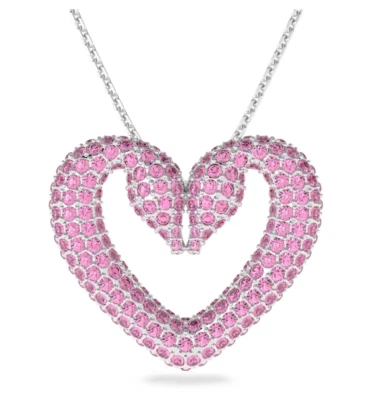 Swarovski 5631931 Pendente Una Cuore Grande Rosa Placcato Rodio - Immagine 1 di 2