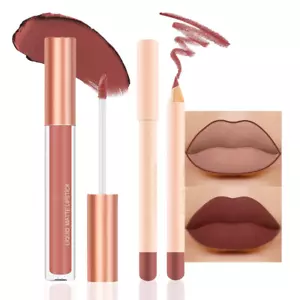Colors Liquid Matte Lipstick and Lipliner Pack Set, Lip Tint Long Lasting 24 Hou - Picture 1 of 12