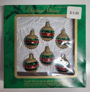 Commodore Christmas Classics handverzierte Glas Ornamente 6er Set - Bild 1 von 8