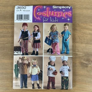 Uncut Simplicity Sewing Pattern 3650 Toddlers Pirate Cowboy Costumes Size: 1/2-4 - Picture 1 of 6