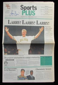 Larry Bird HOF Signed/Auto 2/5/1993 The Boston Globe Boston Celtics JSA 189313 - Picture 1 of 5