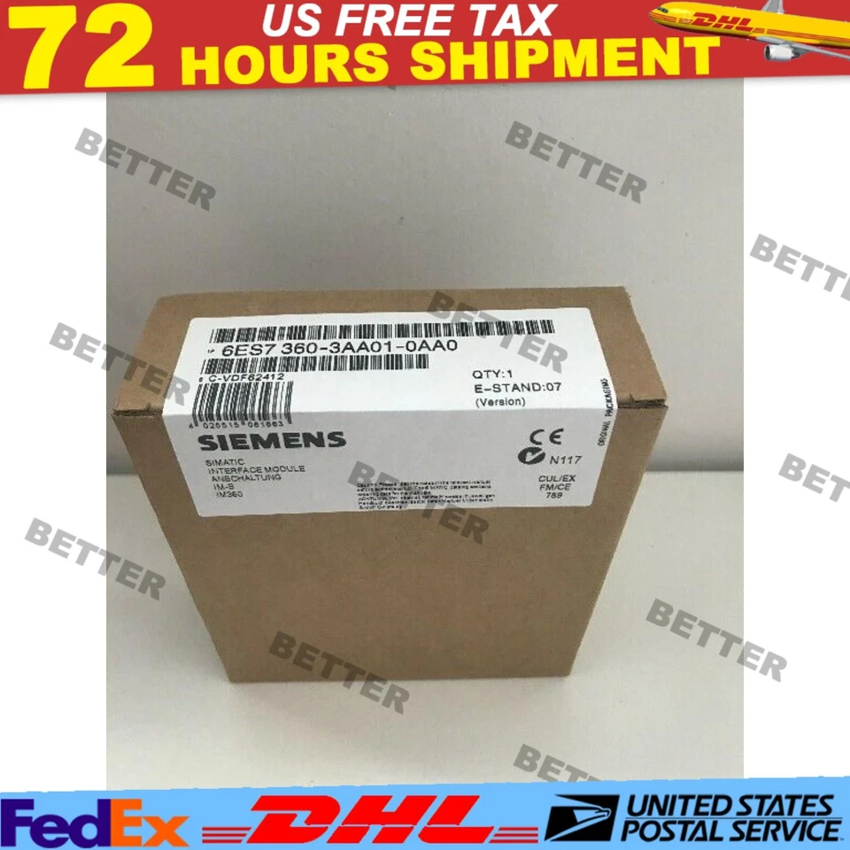 Brand New Siemens 6ES7360-3AA01-0AA0 6ES7 360-3AA01-0AA0 IM360 Interface Module - Image 1 of 1