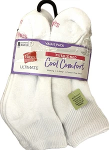 NEU Hanes gepolsterte coole bequeme Damen-Söckchen Größe 5-9 weiß 7 Paar - Bild 1 von 4