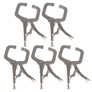 6Inch Swivel Pad Locking C-Clamp Locking Pliers Heavy Duty W/ Rotary Gasket 5Pcs - Picture 1 of 15