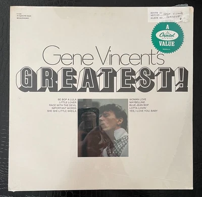 GENE VINCENT’S Greatest Hits LP Be Bop A Lula Race With The Devil MONO NEW LP - Image 1 of 2