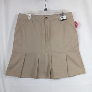 @ School By French Toast Skirt Girls Size 20 Tan Pleated At Hem - Picture 1 of 8
