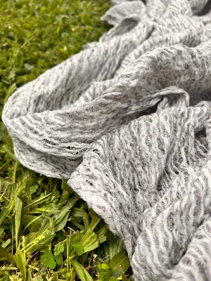 Gray Linen Textured Fabric By 2 Meters, Organic Cotton Sheer Sewing Fabric - Image 1 of 4