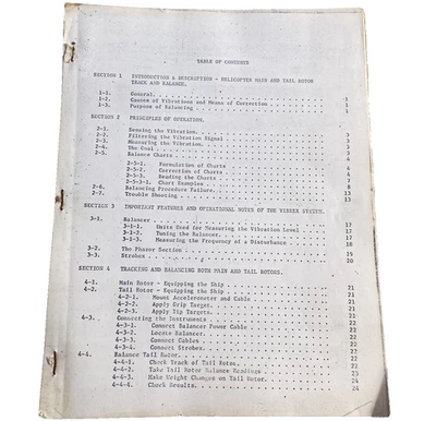 Vintage Helicopter Main & Tail Rotor Track & Balance Handbook Strobex Accelerome - Image 1 of 4