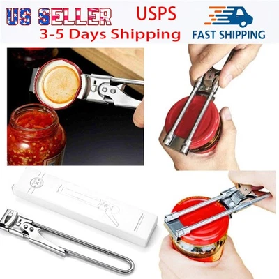 Abridor de latas de acero inoxidable multifunción ajustable tapa tarro pinza herramienta de cocina Foto 1 de 4