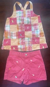 NWOT Vtg 6 7 Gymboree Tank Top  Shorts Patchwork Gingham Popsicle Party - Picture 1 of 6