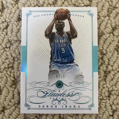 2014-15 Panini Flawless Serge Ibaka Sapphire /10 Oklahoma City Thunder - Image 1 of 2