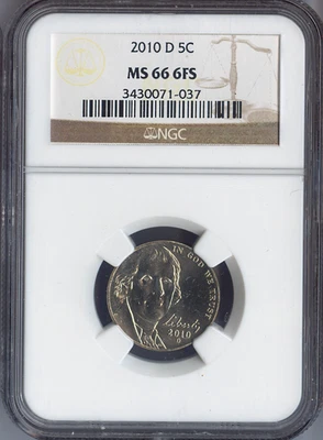 2010-D Jefferson Nickel NGC MS66 FS Holiday Sale 🎁 - Image 1 of 2