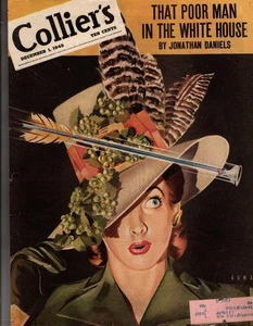 1945 Colliers December 1 - A hat with plumage - original cover only - Picture 1 of 1