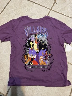迪士尼公园衬衫 2025 迪士尼恶棍世界巡回演唱会紫色成人全新带标签中号 — 第 1/4 张图片