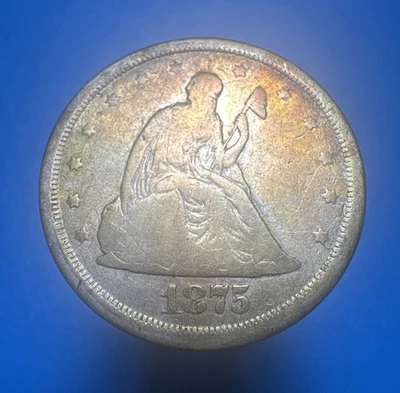 1875-S Seated Liberty Silver Twenty Cent Piece Choice Beautiful Toning 20c [446] - Image 1 of 2