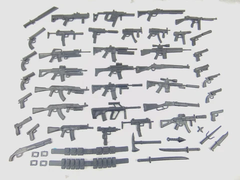 Custom Guns Weapons 1:12 Scale for 6" Figures 52 pcs 2022 MAD Munitions Pack Set Cover
