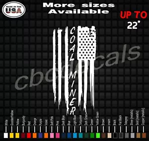 Coal Miner Amerian Flag Vinyl Decal Sticker | Coal Miner Decals / Stickers - Bild 1 von 2