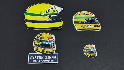 80's F1 AYRTON SENNA HELMET original stickers Cover