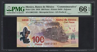 Mexico 100 Pesos 2010 P128e "Commemorative" Uncirculated Grade 66 - Image 1 of 2