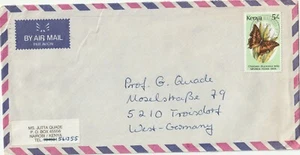 1988 Kenya oversize cover from Nairobi to Troisdorf Germany - Picture 1 of 2