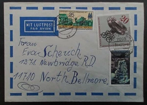 1977 Germany (DDR) Airmail Cover 3 Stamps cd Leipzig BPA to North Bellmore - Bild 1 von 2