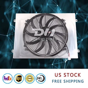 Aluminum Shroud w/16"Fan For Chevy 284 Radiator C/K C10 C20 C30 Pickup 1963-1966 - Foto 1 di 8
