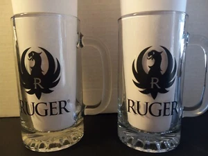 Ruger Schusswaffen schwerer Klarglas Stein Bierkrug 2er Set Männerhöhle - Bild 1 von 4