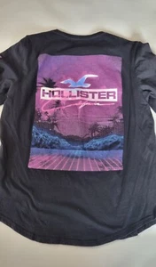 Hollister California Men's Black dubble sided graphic print Long-sleeve medium - Picture 1 of 7