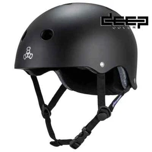 Triple 8 Certified Deep Cover Black Matte Helmet - Picture 1 of 12