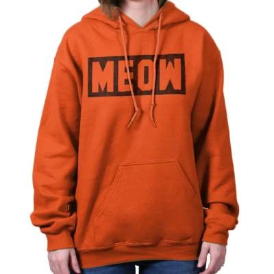 Cool Cute Cat Lover Pet Kitten Saying Meow Womens Hooded Sweatshirts Hoodies - Image 1 of 4