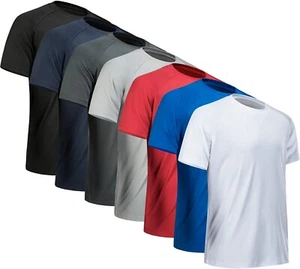 Camisas de entrenamiento para hombre manga corta secado rápido camiseta atlética talla M - Pack 7 - Imagen 1 de 7