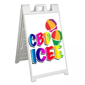 CBD ICEE Signicade 24x36 Aframe Bürgersteig Schild Banner Aufkleber CANNABIDIOL - Bild 1 von 9