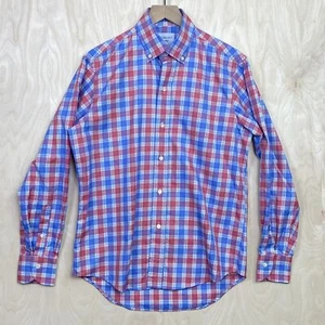 Ledbury Mens Button Up Blue Red Palid Shirt Small - Picture 1 of 11