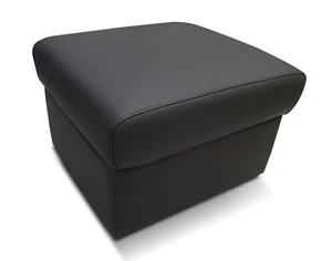 Dunkelbraunes Echt Leder Hocker Sitzhocker Fußhocker Leder Puff 60x55 - Bild 1 von 6