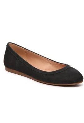 Nuevo CROWN VINTAGE MELIDEE BALLET PLANO en Cuero Nobuck Negro Talla 9.5 Foto 1 de 4