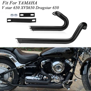 Shortshots Staggered Exhaust Pipes For Yamaha V star 650 XVS650 Dragstar 650 400 - Picture 1 of 11