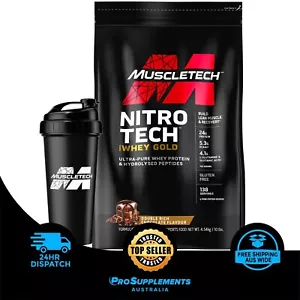 MUSCLETECH NitroTech 100% Whey Gold, Double Rich Chocolate 10 lbs (4.54 kg) - Picture 1 of 8