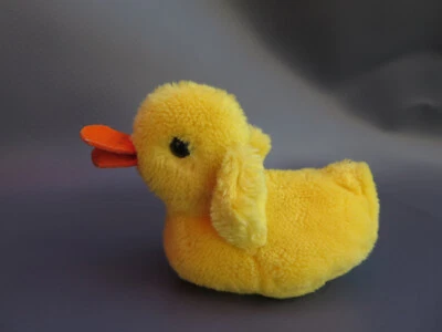 Steiff Ente Cosy Piccy mit Originalknopf und halber Fahne, 16,5 cm L - Bild 1 von 4