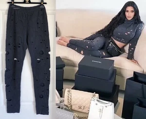 CHANEL 14A GRAY CC LOGO SUPERMARKET RUNWAY LEGGINGS STRETCH PANTS 38 - Picture 1 of 13